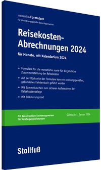 Abbildung von: Reisekosten-Abrechnung 2024 mit Kalendarium - Stollfuß