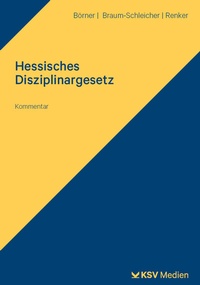 Abbildung von: Hessisches Disziplinargesetz - Kommunal- und Schul-Verlag