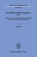 Abbildung von: Das Städtebauförderungsgesetz 1971 - Duncker & Humblot