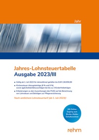 Abbildung von: Jahres-Lohnsteuertabelle 2023/III - Rehm