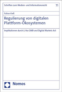 Abbildung von: Regulierung von digitalen Plattform-Ökosystemen - Nomos