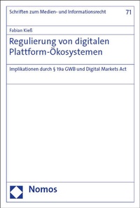 Abbildung von: Regulierung von digitalen Plattform-Ökosystemen - Nomos