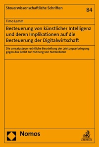 Abbildung von: Besteuerung von künstlicher Intelligenz und deren Implikationen auf die Besteuerung der Digitalwirtschaft - Nomos