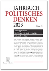 Abbildung von: Politisches Denken. Jahrbuch - Online - Duncker & Humblot