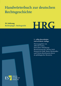 Abbildung von: Handwörterbuch zur deutschen Rechtsgeschichte (HRG) - Erich Schmidt Verlag