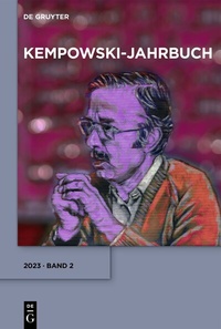 Abbildung von: Kempowski-Jahrbuch / 2023, Band 2 - De Gruyter