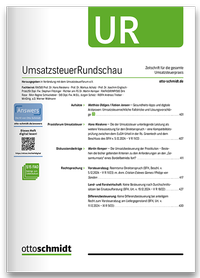 Enlarge image Cover: UmsatzsteuerRundschau - UR - Otto Schmidt Verlag