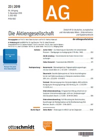Abbildung von: Die Aktiengesellschaft - AG - Otto Schmidt Verlag