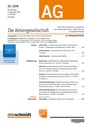 Cover: Die Aktiengesellschaft - AG - Otto Schmidt Verlag