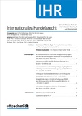 Cover: Internationales Handelsrecht - IHR - Otto Schmidt Verlag