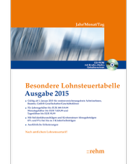 Abbildung von: Besondere Lohnsteuertabelle 2015 - Jahr/Monat/Tag - Rehm