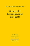 Abbildung von: Grenzen der Personalisierung des Rechts - Mohr Siebeck