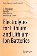 Cover: Electrolytes for Lithium and Lithium-Ion Batteries - Springer