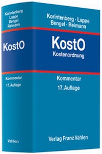 Bild vergrößern Bild: Kostenordnung (KostO) - Vahlen