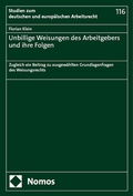Cover: Unbillige Weisungen des Arbeitgebers und ihre Folgen - Nomos