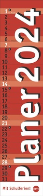 Abbildung von: Roter Langplaner 2024. Praktischer Streifenkalender fürs Büro. Länglicher Wandkalender mit genug Platz zum Eintragen. Terminkalender 2024. 11 x 49 cm - Heye