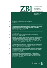 Abbildung von: Schweizerisches Zentralblatt für Staats- und Verwaltungsrecht - ZBI - Schulthess