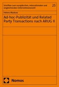 Abbildung von: Ad-hoc-Publizität und Related Party Transactions nach ARUG II - Nomos