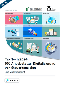 Abbildung von: Tax Tech 2024: 100 Angebote zur Digitalisierung von Steuerkanzleien - FFI-Verlag