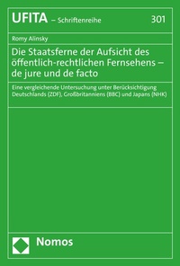 Abbildung von: Die Staatsferne der Aufsicht des öffentlich-rechtlichen Fernsehens - de jure und de facto - Nomos