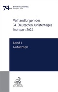 Cover: Verhandlungen des 74. Deutschen Juristentages Stuttgart 2024 - Band I - C.H.BECK