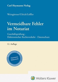 Enlarge image Cover: Vermeidbare Fehler im Notariat - Carl Heymanns Verlag