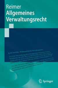 Enlarge image Cover: Allgemeines Verwaltungsrecht - Springer