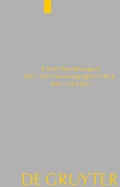 Cover: Baden-W&uuml;rttemberg, Berlin, Brandenburg, Bremen, Hamburg, Hessen, Mecklenburg-Vorpommern, Niedersachsen, Saarland, Sachsen, Sachsen-Anhalt, Schleswig-Holstein, Th&uuml;ringen - De Gruyter