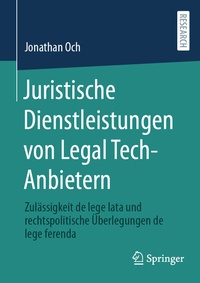 Abbildung von: Juristische Dienstleistungen von Legal Tech-Anbietern - Springer