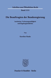 Abbildung von: Die Beauftragten der Bundesregierung - Duncker & Humblot