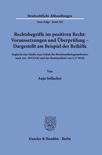 Abbildung von: Rechtsbegriffe im positiven Recht: Voraussetzungen und Überprüfung - Dargestellt am Beispiel der Beihilfe - Duncker & Humblot
