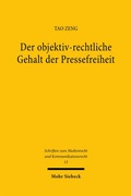 Cover: Der objektiv-rechtliche Gehalt der Pressefreiheit - Mohr Siebeck