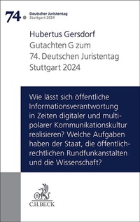 Abbildung von: Verhandlungen des 74. Deutschen Juristentages Stuttgart 2024 - C.H.BECK