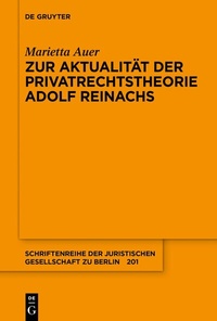 Abbildung von: Zur Aktualität der Privatrechtstheorie Adolf Reinachs - De Gruyter