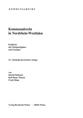 Cover: Kommunalrecht in Nordrhein-Westfalen - Bernhardt, Horst