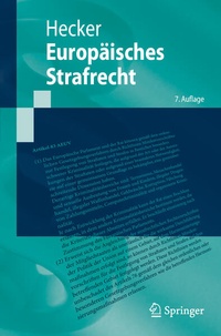 Enlarge image Cover: Europäisches Strafrecht - Springer