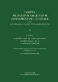 Cover: Galeni In Hippocratis De Aere Aquis Locis. Commentariorum I-IV. Versionem Arabicam. - De Gruyter Akademie Forschung