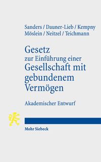Abbildung von: Gesetz zur Einführung einer Gesellschaft mit gebundenem Vermögen - Mohr Siebeck