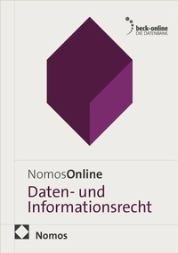 Bild vergrößern Bild: NomosOnline Daten- und Informationsrecht - Nomos
