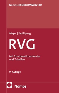 Abbildung von: Rechtsanwaltsvergütungsgesetz: RVG - Nomos