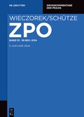 Cover: Zivilprozessordnung und Nebengesetze: ZPO - Band 10 - De Gruyter