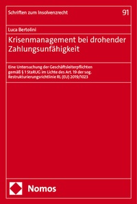 Abbildung von: Krisenmanagement bei drohender Zahlungsunfähigkeit - Nomos