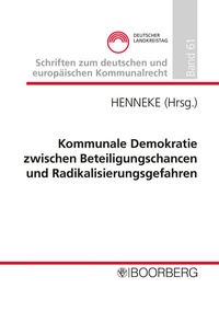 Abbildung von: Kommunale Demokratie zwischen Beteiligungschancen und Radikalisierungsgefahren - Boorberg