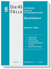 Abbildung von: Die 45 wichtigsten Fälle Deliktsrecht - Hemmer-Wüst