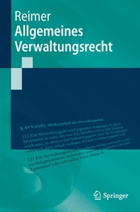 Abbildung von: Allgemeines Verwaltungsrecht - Springer
