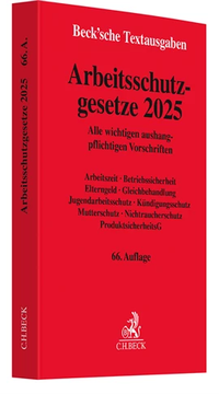 Abbildung von: Arbeitsschutzgesetze 2025 - C.H.BECK