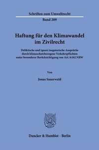 Abbildung von: Haftung für den Klimawandel im Zivilrecht - Duncker & Humblot