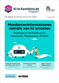 Abbildung von: KI in Kanzleien Magazin: Ausgabe 2/24 - FFI-Verlag