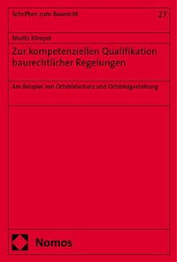 Abbildung von: Zur kompetenziellen Qualifikation baurechtlicher Regelungen - Nomos