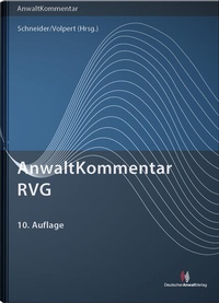 Bild vergrößern Bild: AnwaltKommentar RVG - Deutscher Anwaltverlag